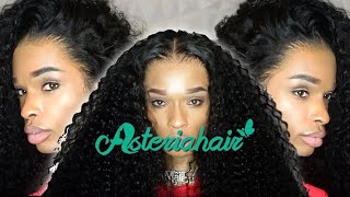 2024 MUST HAVE🔥Pre Customized Curly HD Front Wig Install  Big Forehead Friendly  Asteria Hair [upl. by Jammin551]