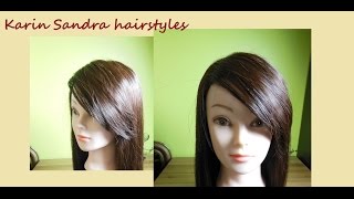 Haircut tutorial  Side Swept Bangs haircut  Long side Bangs haircut  Coupe longue frange côté [upl. by Mairem74]