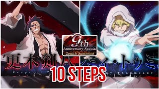 10 STEPS  9TH ANNIVERSARY SPECIAL ZENITH SUMMONS  PART 1   BLEACH BRAVE SOULS [upl. by Itin]