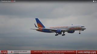 ✈️ Jet2 757 Hydraulic Emergency Landing  23L  Manchester Airport  🔴 LIVE [upl. by Sumahs911]