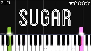 Zubi  Sugar feat Anatu  EASY Piano Tutorial [upl. by Yoccm927]