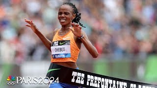 Kenyas Beatrice Chebet breaks WORLD RECORD in womens 10000m at Prefontaine Classic  NBC Sports [upl. by Eillah]