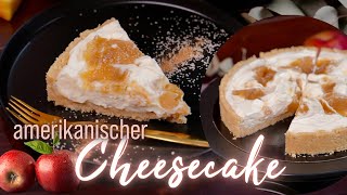 ApfelSchmandKäsekuchen ohne Backen und ohne Gelatine ✨ ApplebutterCheesecake [upl. by Ordep987]