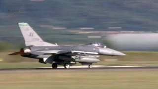 USAF F16 launches at Aviano Air Base Italy [upl. by Van595]