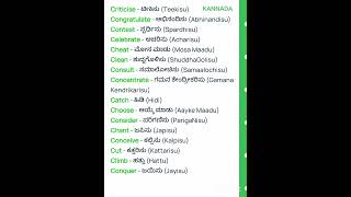 C Letter Words English  Kannada [upl. by Kristo94]