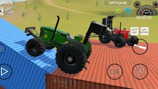 Epic Ramp Challenge Swaraj Tractor vs John Deere Tractor  Indian Vehicles Simulator 3D [upl. by Edveh]