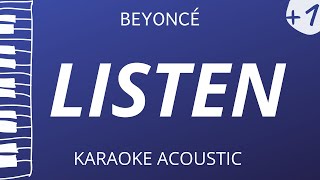 Listen  Beyoncé Acoustic Karaoke Higher Key [upl. by Fredrika]