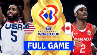 3RD PLACE GAME USA vs Canada  Full Basketball Game  FIBA Basketball World Cup 2023 [upl. by Johanna]