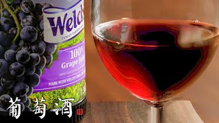 葡萄酒 把超市买的葡萄汁变成葡萄酒 只需1分钟操作 Grape Wine [upl. by Peterus706]