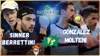 🔴 Sinner  Berrettini vs Gonzalez  Molteni  Coppa Davis 🎾 Tennis live daviscup [upl. by Deloris]