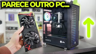 O PC GAMER DE R1000 RECEBEU UMA PLACA DE VÍDEO RYZEN 3 2200G COM UMA RX 580 DEU BOA O UPGRADE [upl. by Isabel]