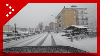 Maltempo in Piemonte la neve si spinge fin sotto gli 800 metri camera car allaltezza di Vernante [upl. by Fisch]