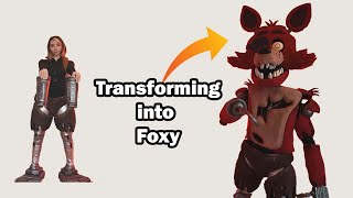 Five Nights of Freddys  movie Foxy Cosplay Suitup [upl. by Hanala922]