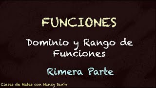 FUNCIONES Dominio y Rango de funciones parte1 [upl. by Eelame527]