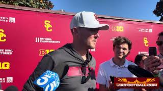 USC head coach Lincoln Riley from Utah State week [upl. by Adlih]