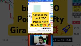 Nifty advance mei bol k 200 points gira di Market analysis  Nifty Prediction for tomorrow [upl. by Manup]