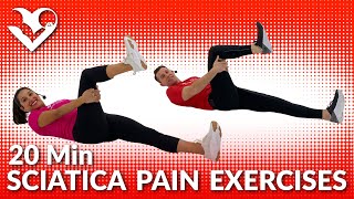 20 Min Sciatica Pain Relief Exercises  Sciatica Treatment and Stretches for Sciatic Nerve Pain [upl. by Iknarf96]