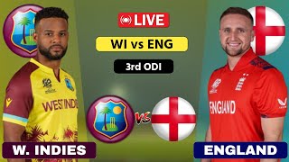 West Indies vs England Live  3rd ODI  WI vs ENG Live  Scores amp Commentary cricketlive [upl. by Elyrad]