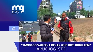 MuchoGusto  Simón Oliveros se enfrentó a manifestante que agredió a equipo de MG [upl. by Vacuva515]