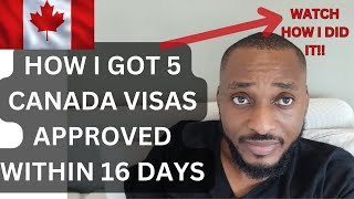 HOW I Got 5 CANADA TOURISTVISITORS VISA APPLICATION FAST Approved Within 16 DAYS [upl. by Netsirhc]