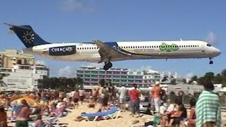 Amazing Plane landing and takeoff footage at Maho Beach St Maarten [upl. by Armond]