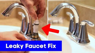 Fix a Leaky Bathroom Faucet  Replace Faucet Cartridge  Quick amp Easy Home Repair [upl. by Anderer]