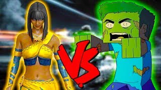 Tanya Vs Minecraft Zombie Apocalypse  Epic Battle  Mortal Kombat Costume Skin Mod [upl. by Tessy]