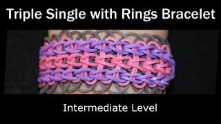 Rainbow Loom® Triple Single with Rings Bracelet [upl. by Neenaj]