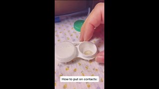 how to put contact lenses for beginners contactlenses mislens beginnersmakeup beauty [upl. by Jaquenetta]