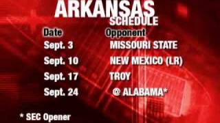 Hogs Set 2011 Football Schedule [upl. by Aneloaup]