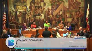 Burbank City Council Meeting  October 29 2024 [upl. by Hoxie235]