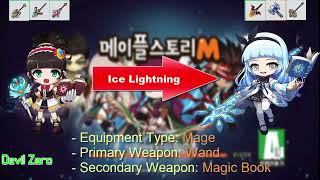 MapleStory M REMASTERED  IceLightning 1st5th Job Skills Showcase [upl. by Kall]