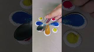 Simple Rangoli  Satisfying Rangoli  Easy Rangoli Tips  ASMR rangoli satisfying asmr [upl. by Euqinemod]