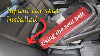 How to install an infant car seat using the seat beltEvenflo Safemax [upl. by Inaej]