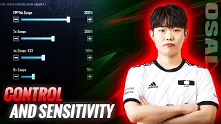 오살 OSAL SENSITIVITY  CONTROL SETTINGS OSALㅣ5 Finger  Gyro  PUBGMBGMI 2023 [upl. by Menedez]