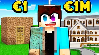 €1 vs 1000000 Minecraft Huis Bouw Challenge [upl. by Garson]