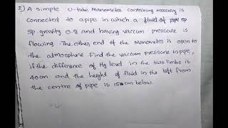 9 Manometer Problem 2Explained in simple stepsmalayalam s3FmME203CE203 Ktu  Module 1 [upl. by Ainet]