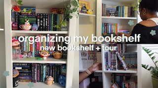 organizing my bookshelf  building new bookshelf  bookshelf tour 🍃 [upl. by Euqininod610]