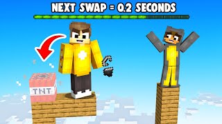 SWAPPING PLACES In Minecraft PVP Challenge [upl. by Turne450]