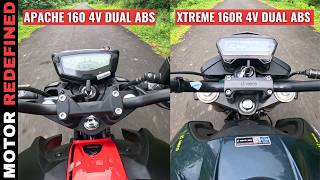 2024 Hero Xtreme 160R 4V Dual ABS Vs TVS Apache RTR 160 4V Dual ABS Ride Comparison [upl. by Atsirhc785]