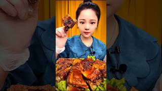 Spicy beef ribs with green sauce eating food chinesefood asmr mukbang shorts delicious eating [upl. by Tiebout]