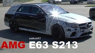 Mercedes Erlkönig AMG E63 V8 S213 TModell estate 2017 spotted on the road SPY VIDEO [upl. by Chaddy]