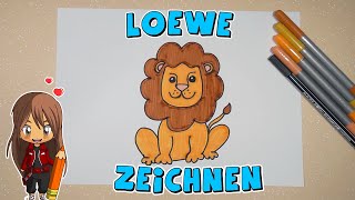 Löwe einfach malen für Kinder  ab 8 Jahren  Malen mit Evi  deutsch [upl. by Johann928]