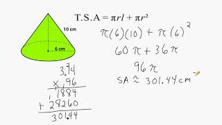 Finding The Surface Area Of Cones With And Without The Slant Height [upl. by Arodal1]