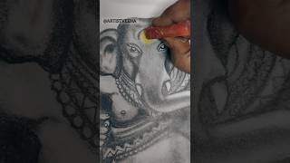 Realistic sketch of GaneshaGanapathi Thalam IDAGUNJI GANESHApencil sketchshading workshortviral [upl. by Cohlette]