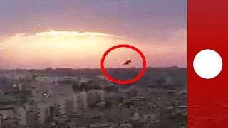 Shocking moment Libya military jet crashes into ground caught on tape [upl. by Bogoch548]