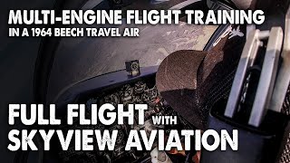 FULL MULTI ENGINE TRAINING FLIGHT IN BEECH TRAVEL AIR [upl. by Notsob]