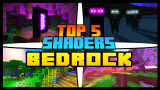 MINECRAFT 121  TOP 5 MELHORES SHADERS REALISTAS PARA A BEDROCK MCPE  XBOX  PC [upl. by Yema]