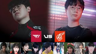 KDF vs T1 티원 플옵진출 중요장면 스트리머 반응 모음  0814  2024 LCK 서머 스플릿 [upl. by Ivo416]