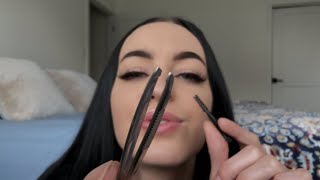 ASMR Plucking Your Brows With Tiny Tools RP [upl. by Ardnasac]